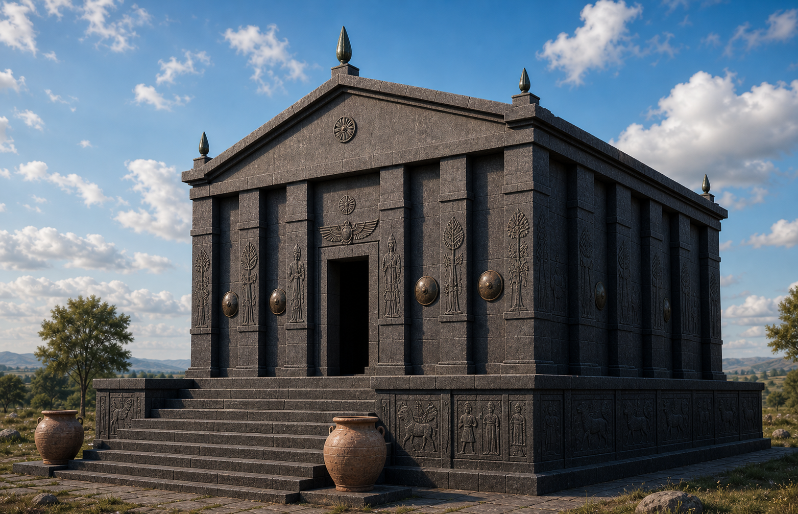 Musasir temple — front-left three-quarter view
