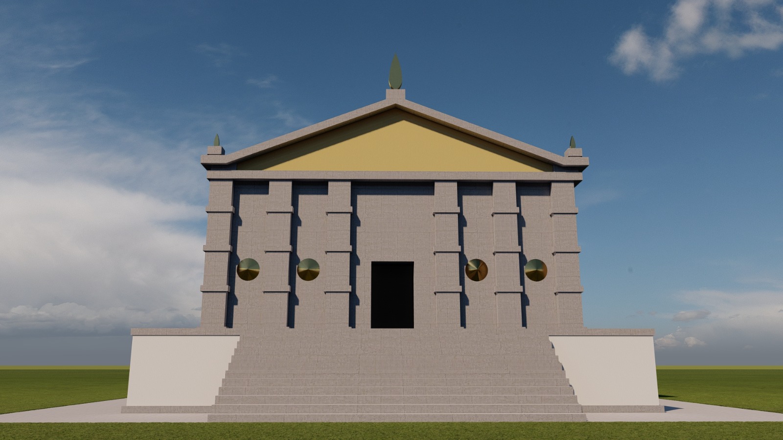 3D reconstruction of the Musasir temple — frontal view